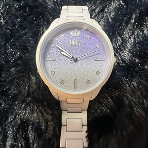 Juicy Couture Light Gray Watch, purple/silver ombré with glittery-sparkly dial.